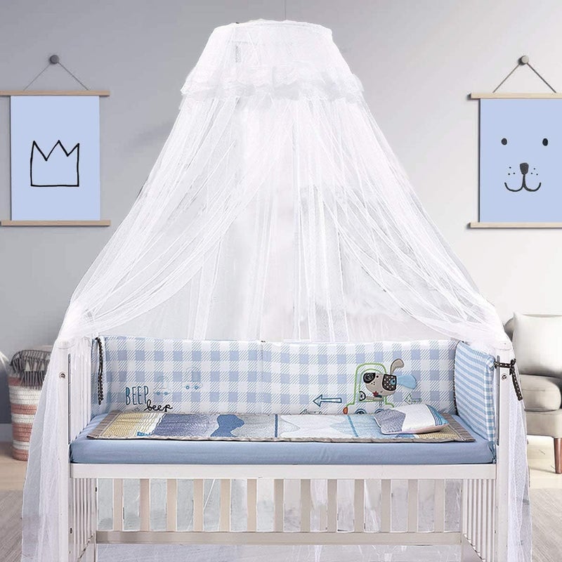 Joylife Baby Net Baby Toddler Bed Crib Dome Canopy Netting (White) - Image 3